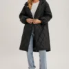 FC02100-02 Wingtu Factory Longline Quilted Jacket – Warm & Stylish Winter Coat for Women