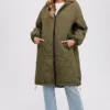 FC02100-03 Wingtu Factory Longline Quilted Jacket – Warm & Stylish Winter Coat for Women