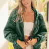 Quilted Velvet Hood Jacket with Pocket – Cozy & Stylish Winter Outerwear for Women