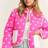 FC02104-02 Loose Fit Quilted Valentine Heart Colorblock Cotton Jacket – Cozy Winter Outerwear for Women