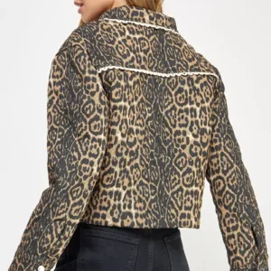 Quilted Padded Leopard Twill Jacket – Stylish & Warm Winter Outerwear for Women