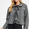 FC02106-03 Quilted Padded Leopard Twill Jacket – Stylish & Warm Winter Outerwear for Women