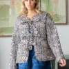 FC02107-06 Quilted Oversize Jacket with Front Ribbon Tie – Cozy & Fashionable Winter Outerwear for Women