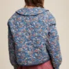 FC02108-06 Floral Quilted Jacket with Cotton String Bow – Elegant & Cozy Outerwear for Women