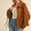 Wingtu Factory Quilted Jacket with Ruffled Detailing – Stylish and Warm Winter Outerwear for Women