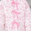 FC02111-06 Cotton Puffer Jacket with Bow Detail & Floral Print – Stylish Warm Winter Outerwear for Women