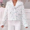 Blue Without You Jacket – Cozy Cotton Coat with Ruffled Detail & Functional Pockets