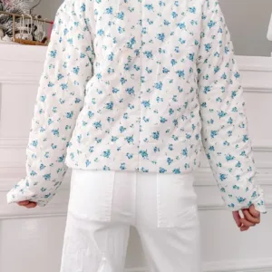 Blue Without You Jacket – Cozy Cotton Coat with Ruffled Detail & Functional Pockets