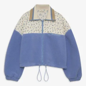 Saide Floral Fleece Jacket – Printed Sherpa Zip-Up Jacket for Cozy Chic Style