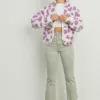 Fluffy Jacket Daisy Flower Pattern Fleece Sherpa – Cozy & Stylish Floral Fleece Jacket for Fall & Winter