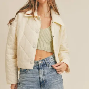 Cropped Quilted Puffer Jacket – Stylish & Warm Fall/Winter Outerwear for Women