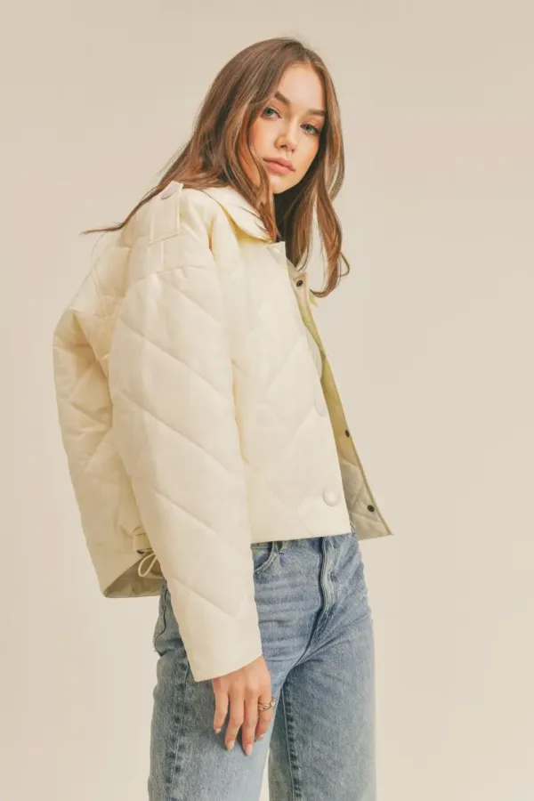 Cropped Quilted Puffer Jacket – Stylish & Warm Fall/Winter Outerwear for Women