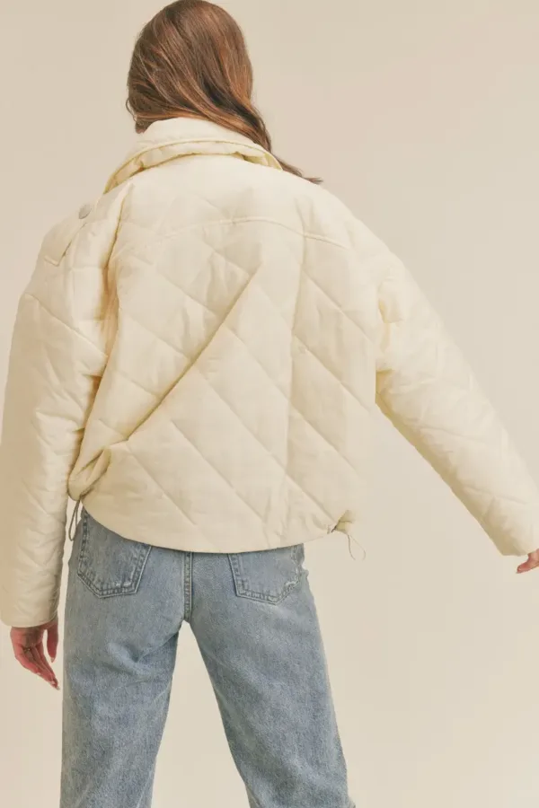 Cropped Quilted Puffer Jacket – Stylish & Warm Fall/Winter Outerwear for Women