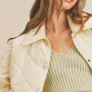 Cropped Quilted Puffer Jacket – Stylish & Warm Fall/Winter Outerwear for Women