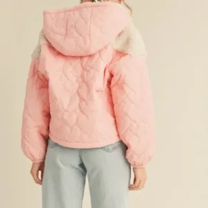 Mixed Media Puff Jacket with Hood – Stylish & Warm Women’s Winter Outerwear