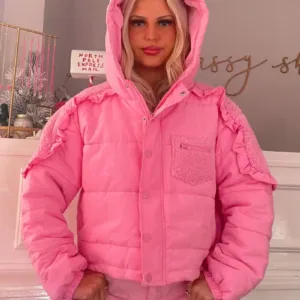 Coldhearted Cutie Ruffled Cotton Jacket – Cute & Warm Women’s Winter Outerwear