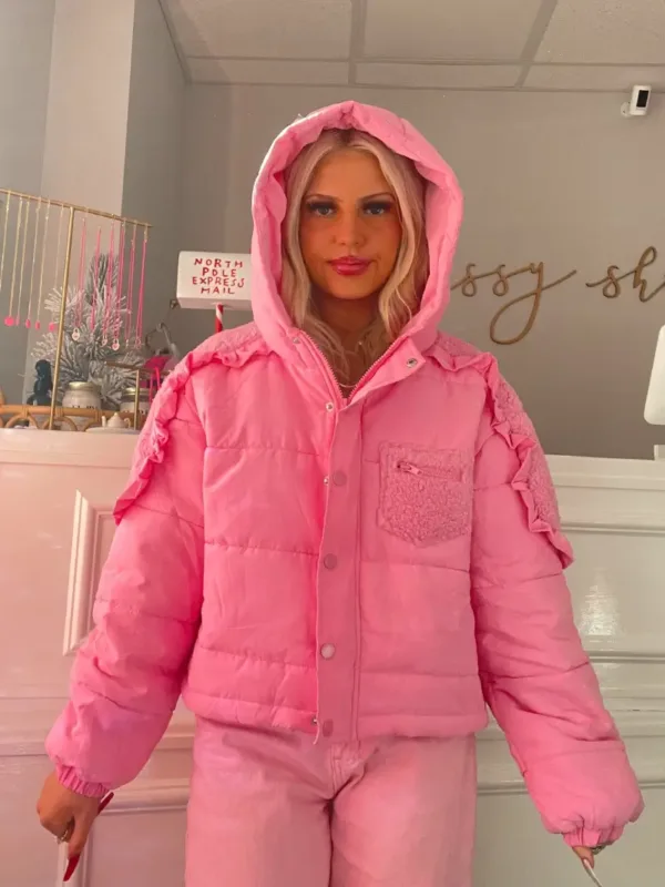 Coldhearted Cutie Ruffled Cotton Jacket – Cute & Warm Women’s Winter Outerwear