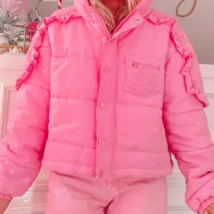 Coldhearted Cutie Ruffled Cotton Jacket – Cute & Warm Women’s Winter Outerwear