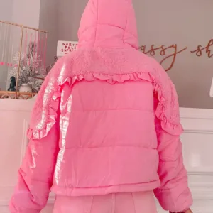 Coldhearted Cutie Ruffled Cotton Jacket – Cute & Warm Women’s Winter Outerwear