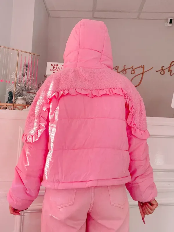Coldhearted Cutie Ruffled Cotton Jacket – Cute & Warm Women’s Winter Outerwear