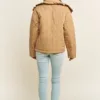 Ruffle Edge Detail Quilted Loose Fit Jacket – Stylish & Comfortable Winter Outerwear for Women