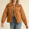 FC0296-02 Padded Jacket with Ruffled Peter Pan Collar – Cozy & Stylish Winter Outerwear for Women