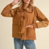 FC0296-03 Padded Jacket with Ruffled Peter Pan Collar – Cozy & Stylish Winter Outerwear for Women