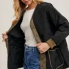 Button-Up Quilted Jacket – Stylish & Warm Winter Outerwear for Women Black