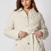 FC0298-04 Long Sleeve Quilted Jacket with Pockets – Cozy & Stylish Winter Jacket for Women