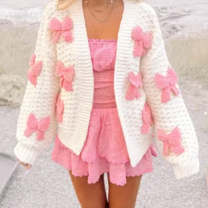 Bowtiful Cardigan – Stylish Women’s Cardigan with Bow Detail for Elegant Comfort