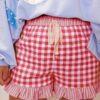2026 Summer New High-waist shorts for women, European/Oriental fresh style, pattern printing, ruffles and drawstrings, casual pants for women - Thumbnail Image 4