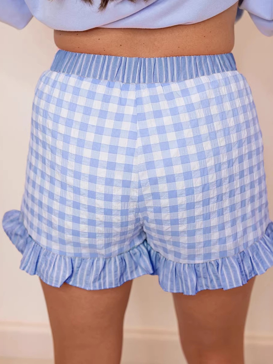 2026 Summer New High-waist shorts for women, European/Oriental fresh style, pattern printing, ruffles and drawstrings, casual pants for women - Image 2