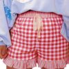2026 Summer New High-waist shorts for women, European/Oriental fresh style, pattern printing, ruffles and drawstrings, casual pants for women - Thumbnail Image 5