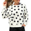 Autumn Pullover Sweater for Women, European/Western Casual Style, Black Dot Color, Relaxed Fit Top for Women - Thumbnail Image 5
