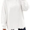 Autumn New Solid Color Half-neck Top for Women, Lace hem Sweatshirt for Women - Thumbnail Image 5