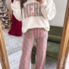 Christmas Merry Casual Style Embroidered Lettering Patch Sweatshirt for Women - Thumbnail Image 4